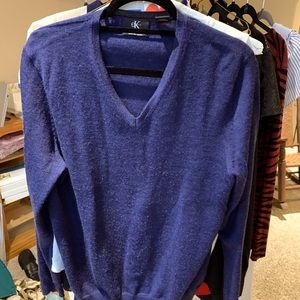 CK classic blue merino wool cardigan. LAST CHANCE THIS WEEK